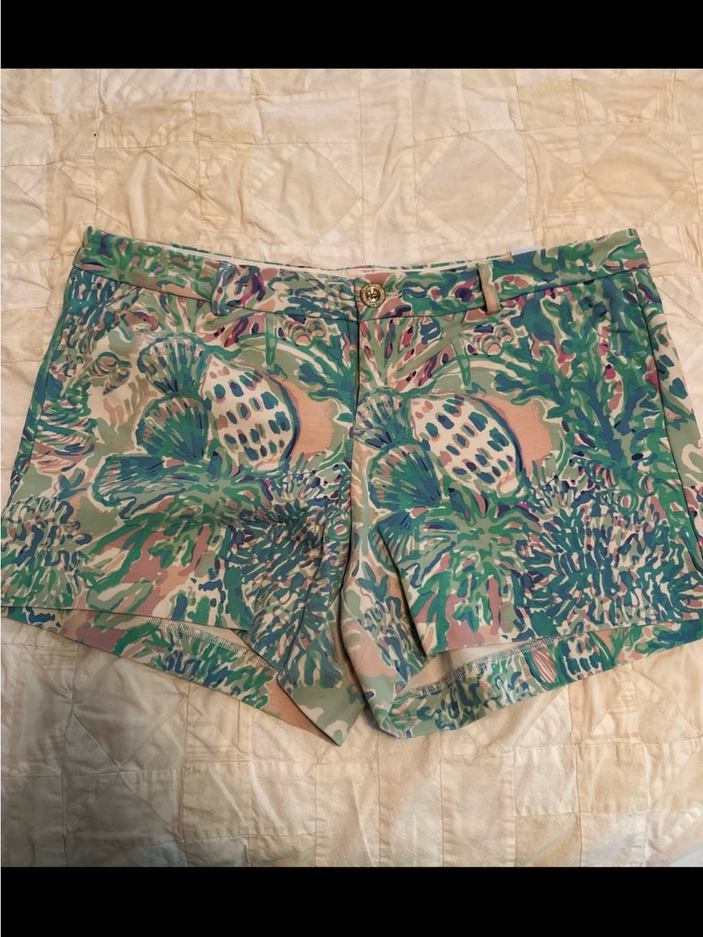 Lilly Pulitzer Pastel Seafoam & Blush Printed Cotton-Blend Shorts